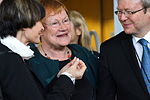 Panel members President of the Swiss Confederation Micheline Calmy-Rey (left), President of the Republic Tarja Halonen and Minister for Foreign Affairs of Australia Kevin Rudd discussing before the meeting. The High-level Panel on Global Sustainability (GSP), established by UN Secretary-General Ban Ki-moon, held the second meeting in Cape Town, South Africa on 24–25 February. Copyright © Office of the President of the Republic of Finland
