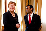 Maldivernas presidents arbetsbesök 16.3.2010. Copyright © Republikens presidents kansli